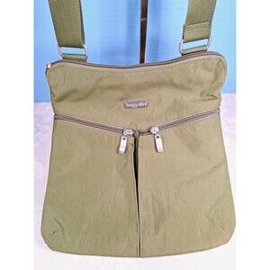 Baggallini Crossbody Zip Close Shoulder Bag Army Green Lightweight Travel Purse